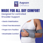 AAPSON Elastic Shoulder Immobilizer Orthopaedic Brace for Shoulder Injury Support and Arm Immobilization