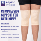 AAPSON C-Fit Knee Cap Short 4-Way Stretch Orthopaedic Knee Support for Knee Pain Relief Pair