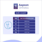 APSOPRESS Knee High Compression Stockings Class 1 and Class 2 size chart for accurate fit and measurements
