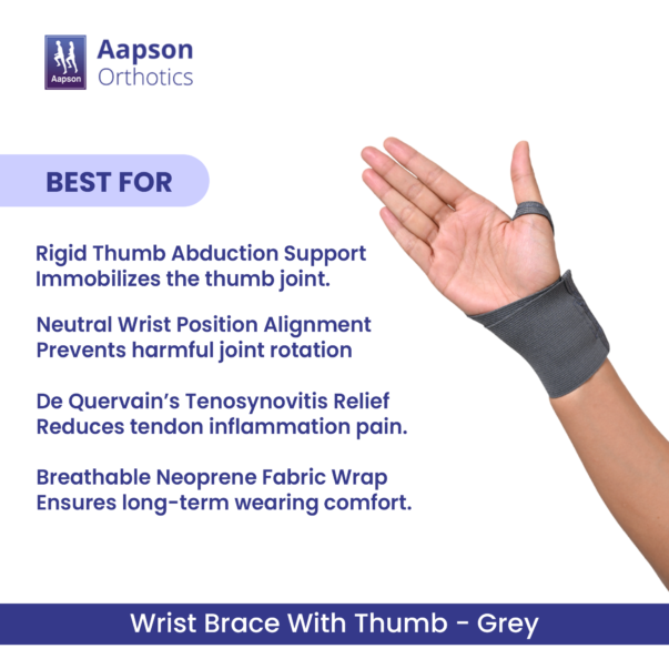 Wrist Brace With Thumb - Grey 3