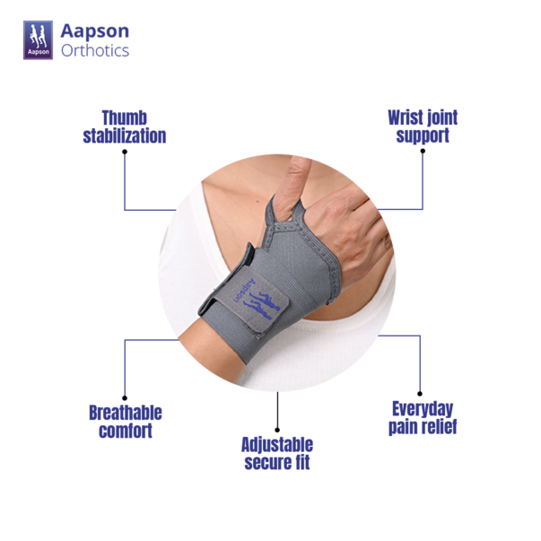 Wrist Brace With Thumb - Grey 5